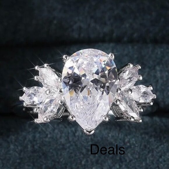 Jewelry - SILVER DIAMOND BRIDAL RING